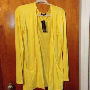 Nice Collection Light Weight Jersey knit Tunic Sweater Yellow